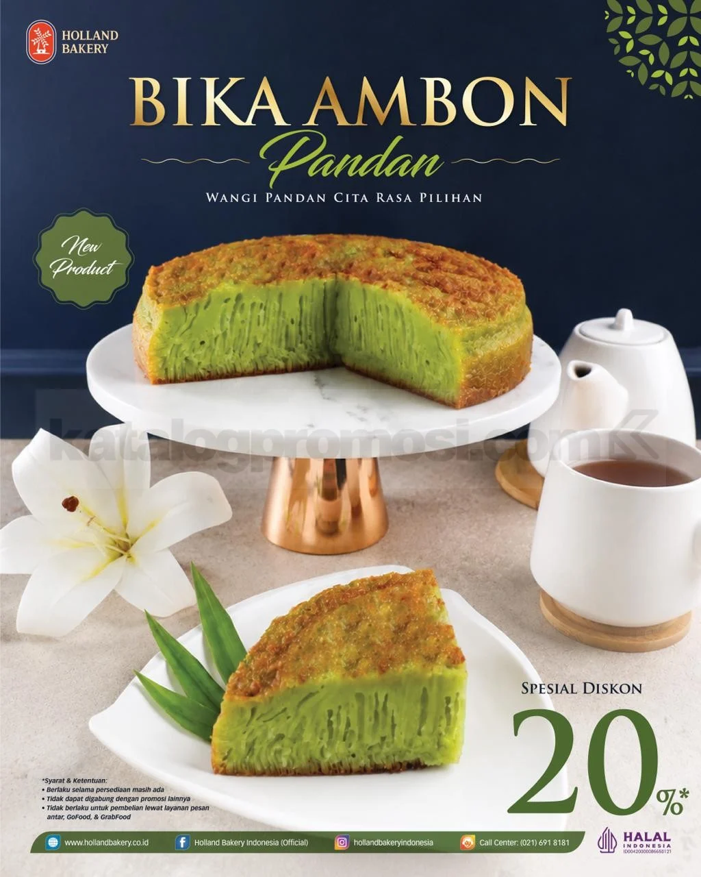 Holland Bakery: Bika Ambon Pandan Diskon 20% di Jabodetabek