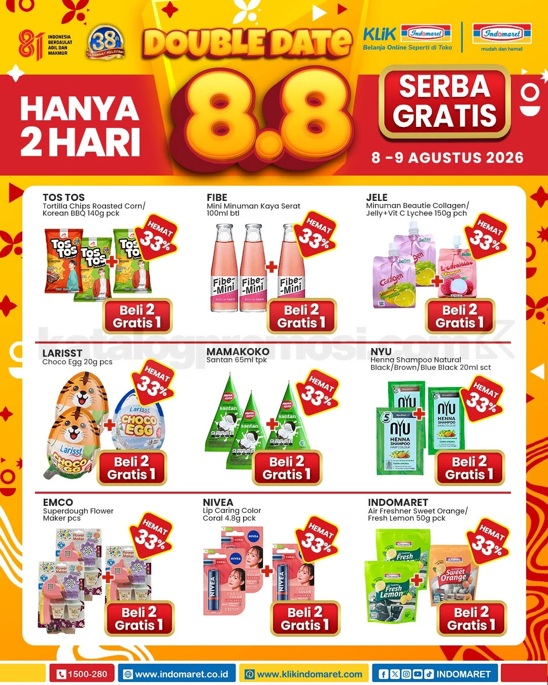 Indomaret 8.8: Beli 1 Gratis 1 untuk Produk Pilihan