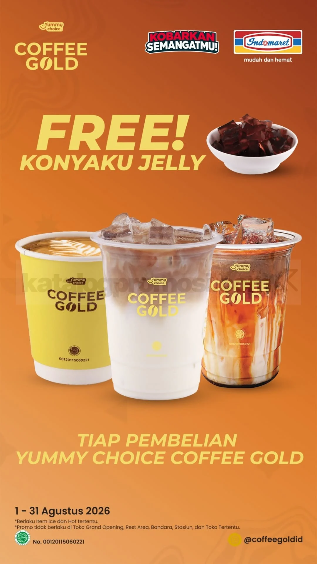 Indomaret: Konyaku Jelly Gratis untuk Coffee Gold Agustus 2026