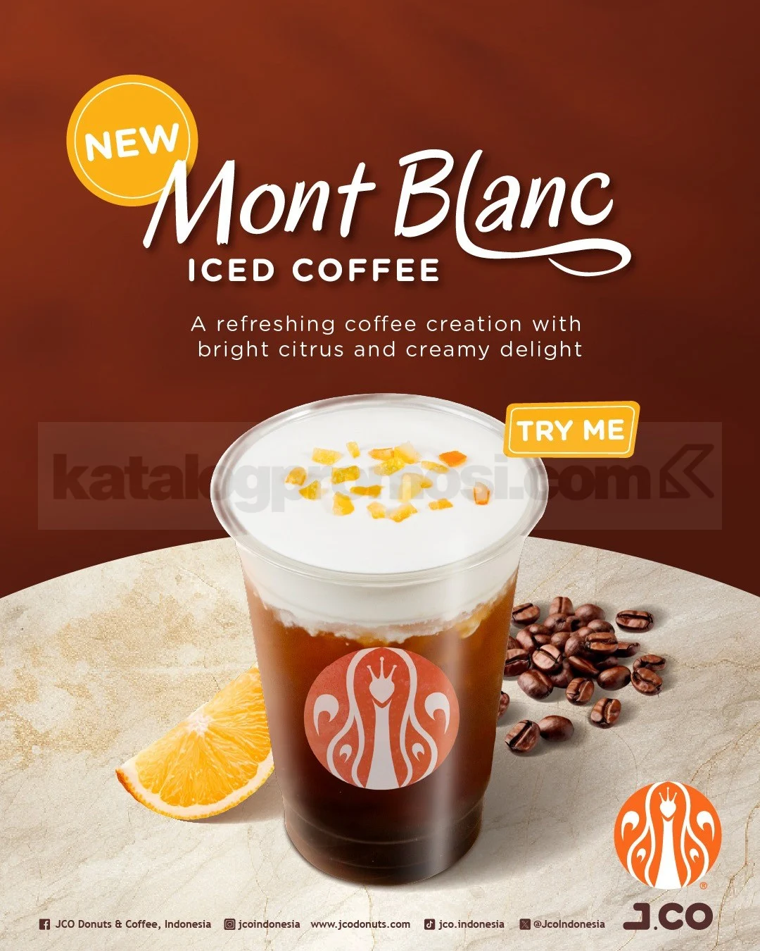 JCO Sajikan Kopi Dingin Citrus Creamy, Mont Blanc Iced Coffee