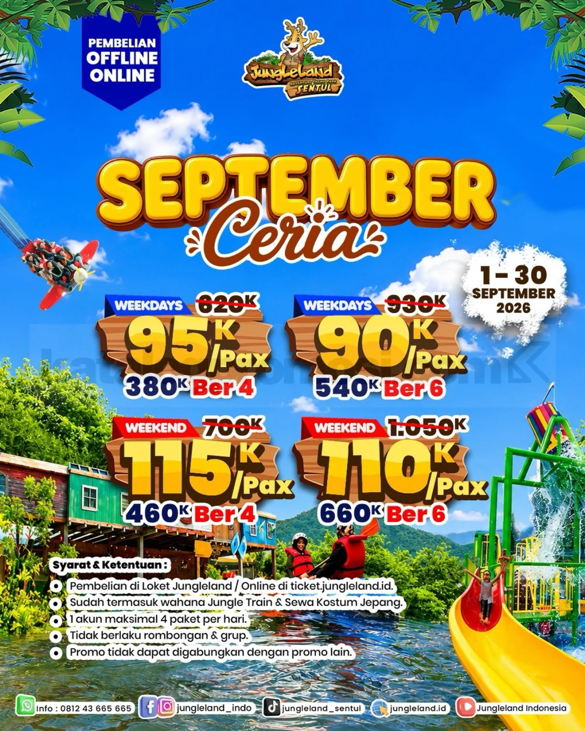 Jungleland September Ceria: Tiket Mulai Rp 90 Ribu!