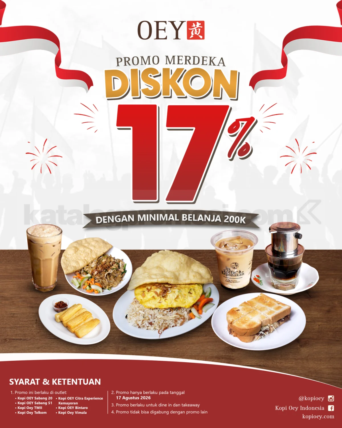 Kopi Oey Hadirkan Promo Kemerdekaan 17% & Gratis Koffie Soesoe
