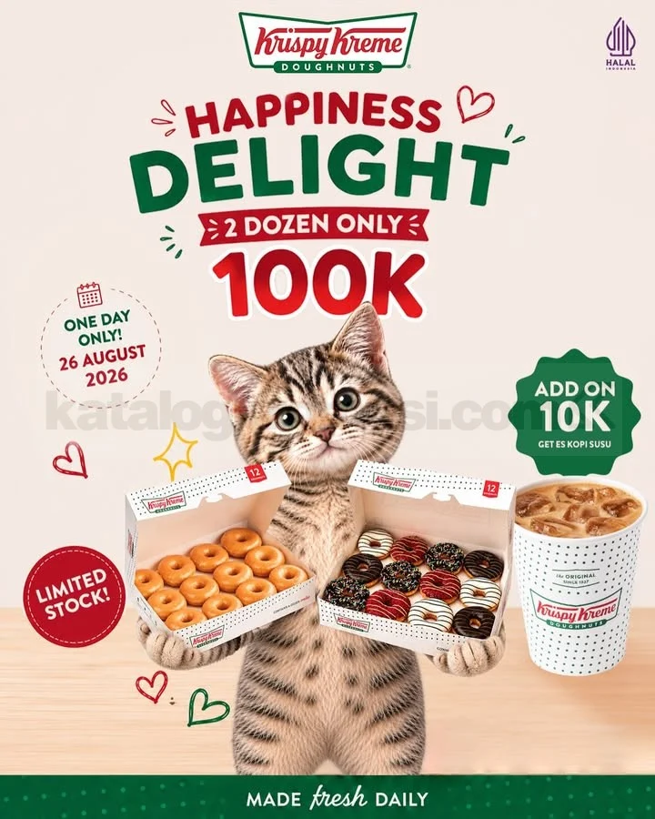 Krispy Kreme: 2 Lusin Doughnuts Rp 100 Ribu!
