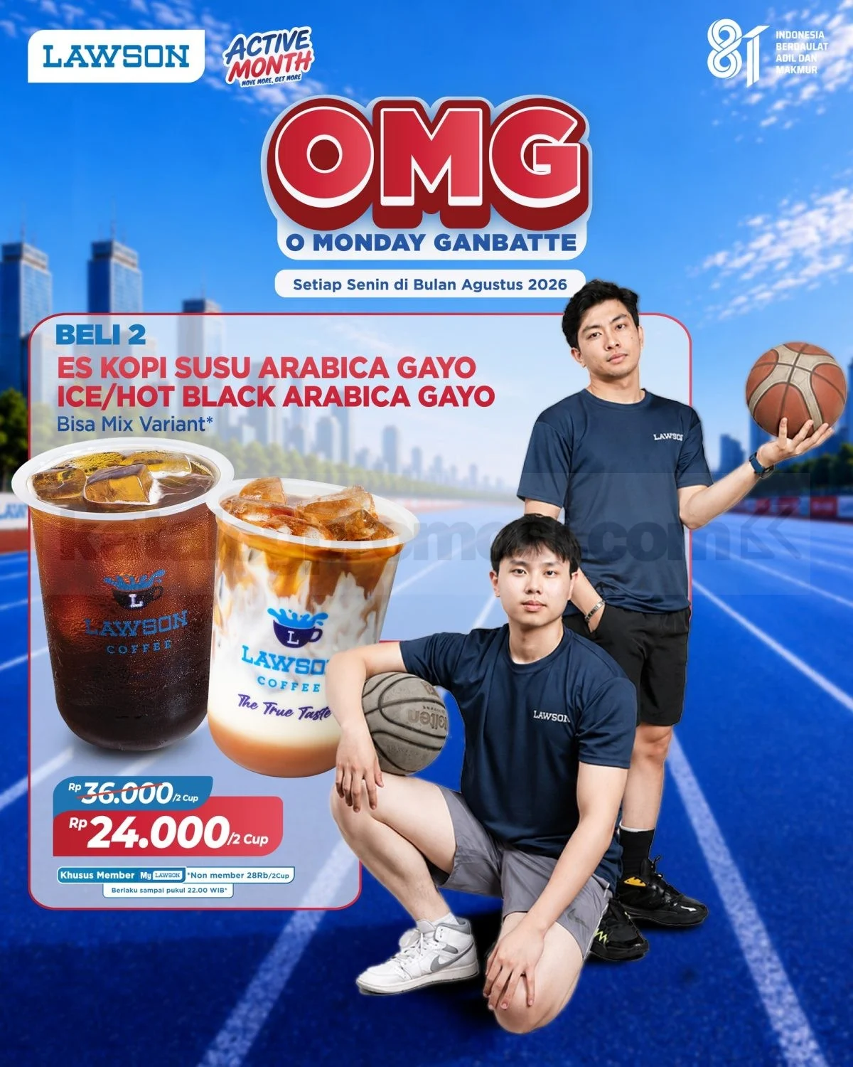 Lawson: 2 Kopi Arabica Gayo Hanya Rp 24.000 Setiap Senin Agustus!