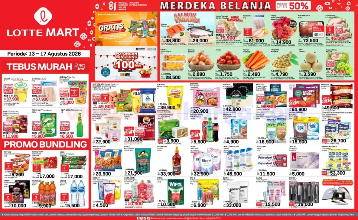 Lottemart Tebar Promo JSM 13-17 Agustus 2026