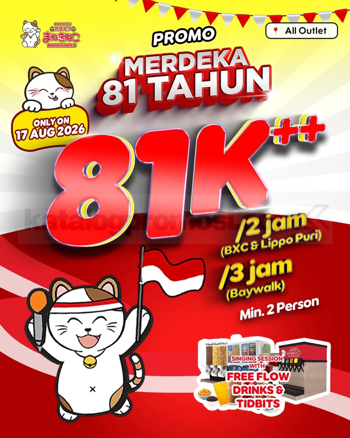 Manekineko Karaoke: 17 Agustusan Seru Rp81.000!