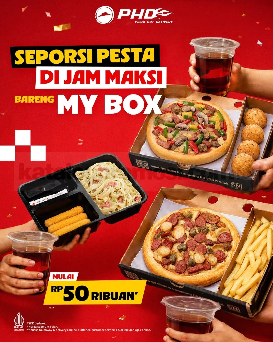 PHD My Box: Paket Hemat Pizza, Pasta, Snack & Drink Mulai 50rb