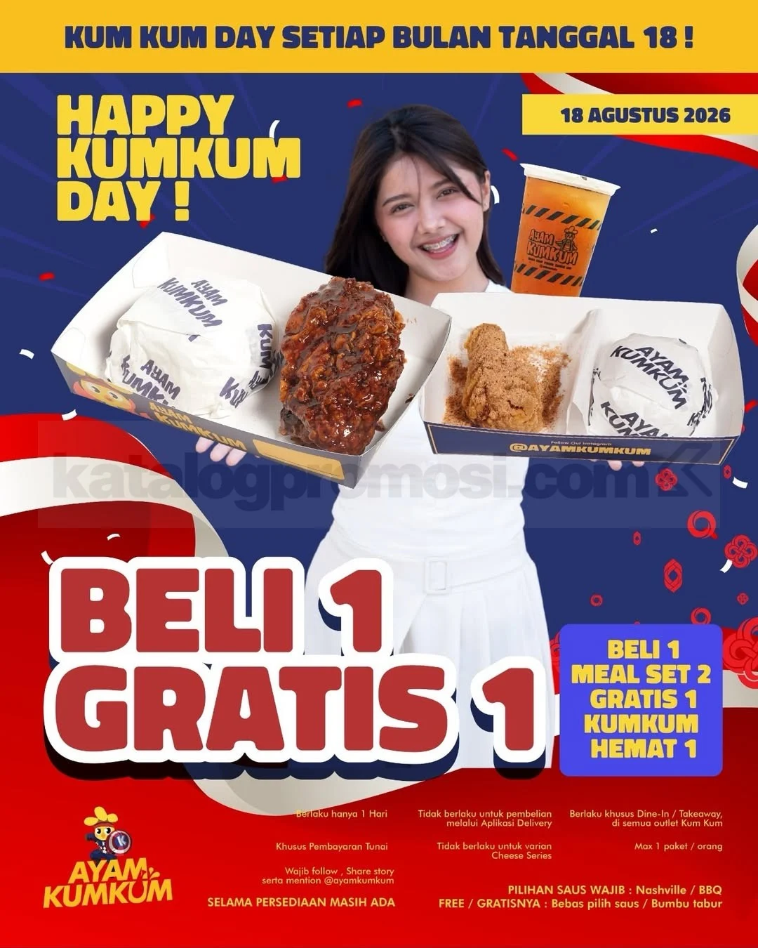 Promo Ayam Kum Kum: Beli 1 Meal Set 2, Gratis 1 Kum Kum Hemat 1!