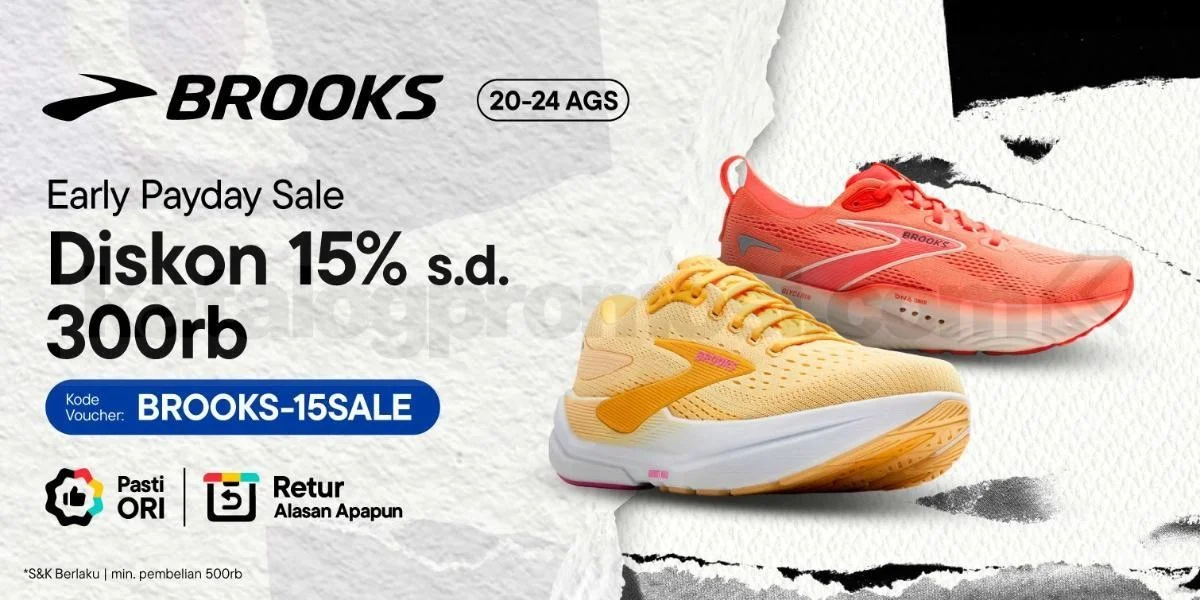 Promo Brooks Blibli: Diskon Rp 300 Ribu di Early Payday Sale