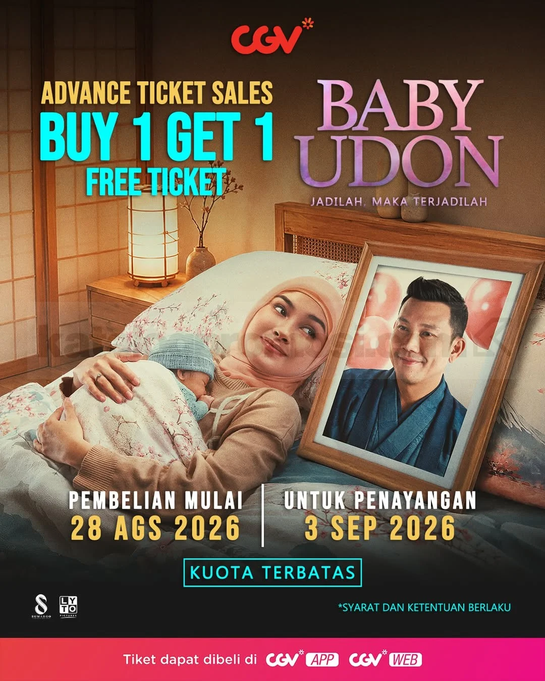 Promo CGV: Beli 1 Gratis 1 Tiket Baby Udon Mulai 28 Agustus