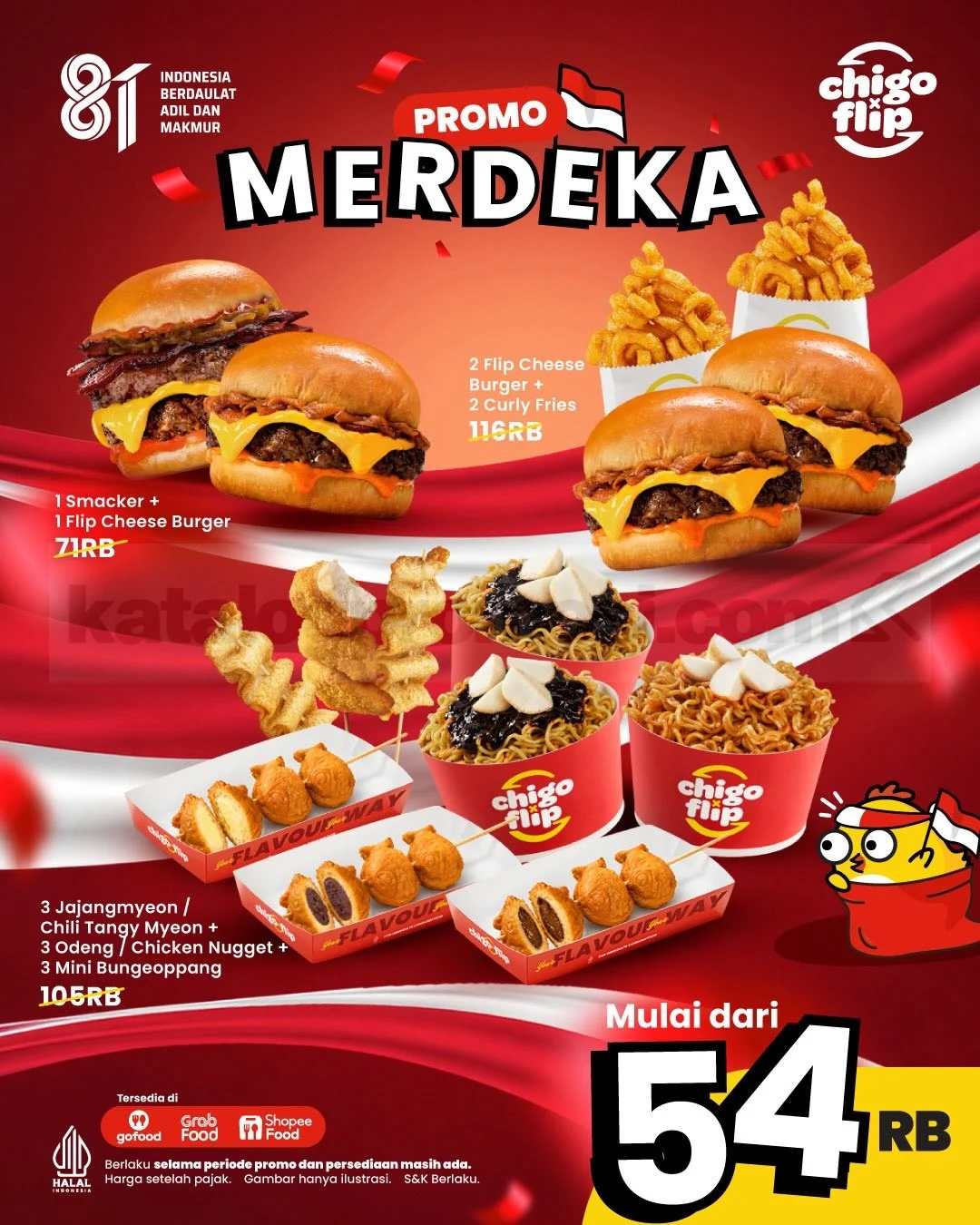 Promo Chigo x Flip: Merdeka Menu Rp 17 Ribu & Paket Hemat