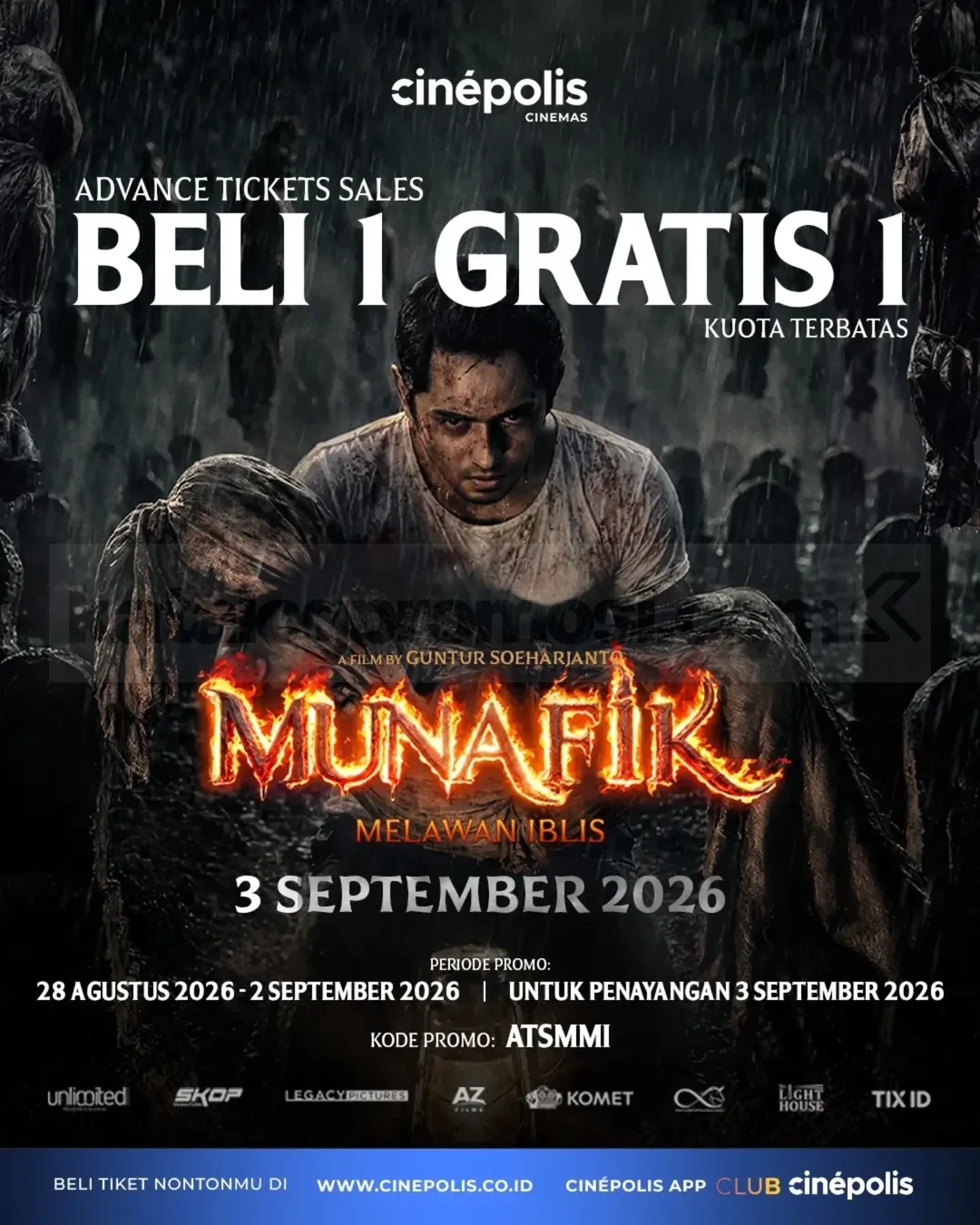 Promo Cinépolis: Beli 1 Gratis 1 Tiket Munafik, Ajak Temanmu!