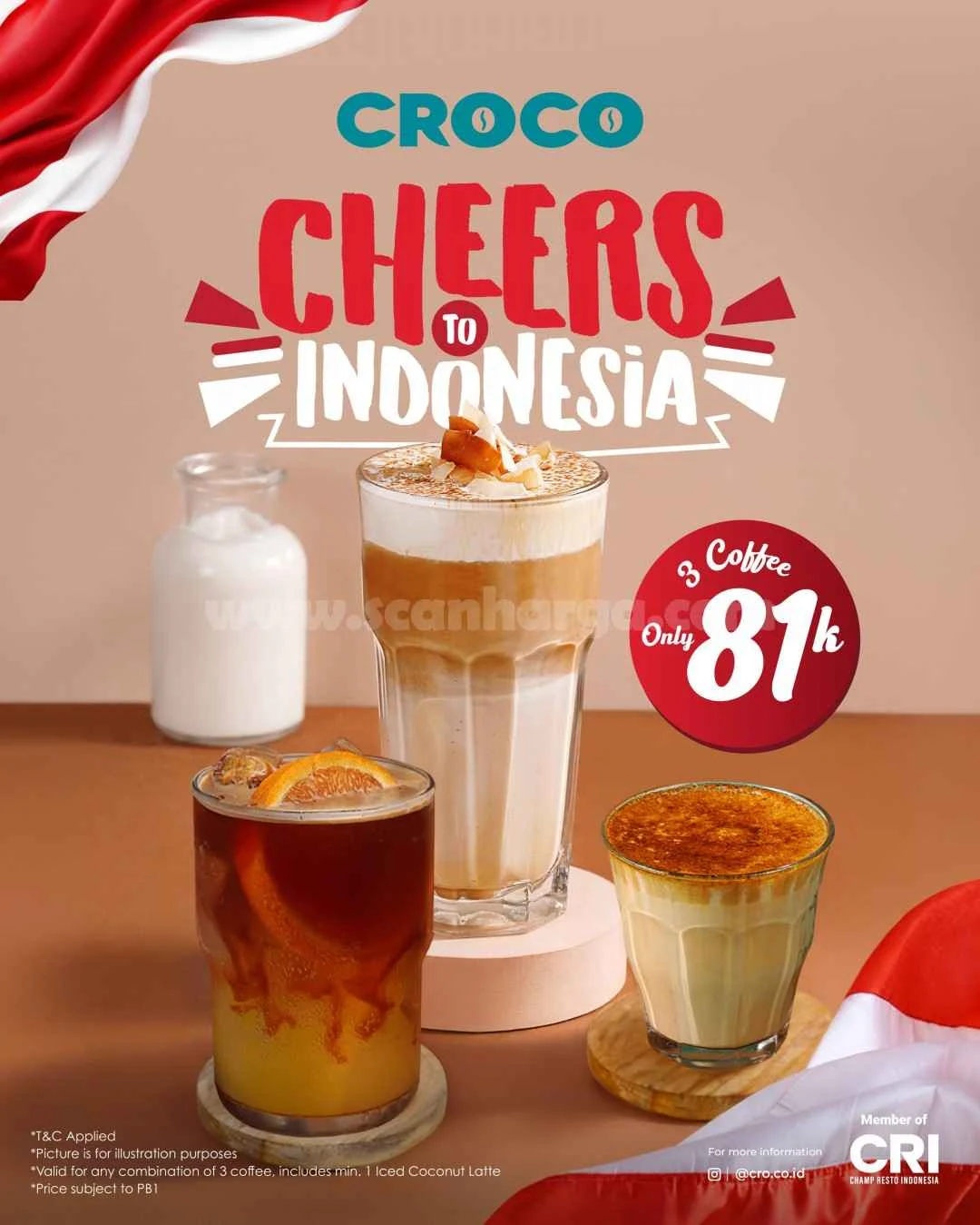 Promo CROCO Merdeka: 3 Kopi Hanya Rp 81 Ribu, Spesial HUT RI!