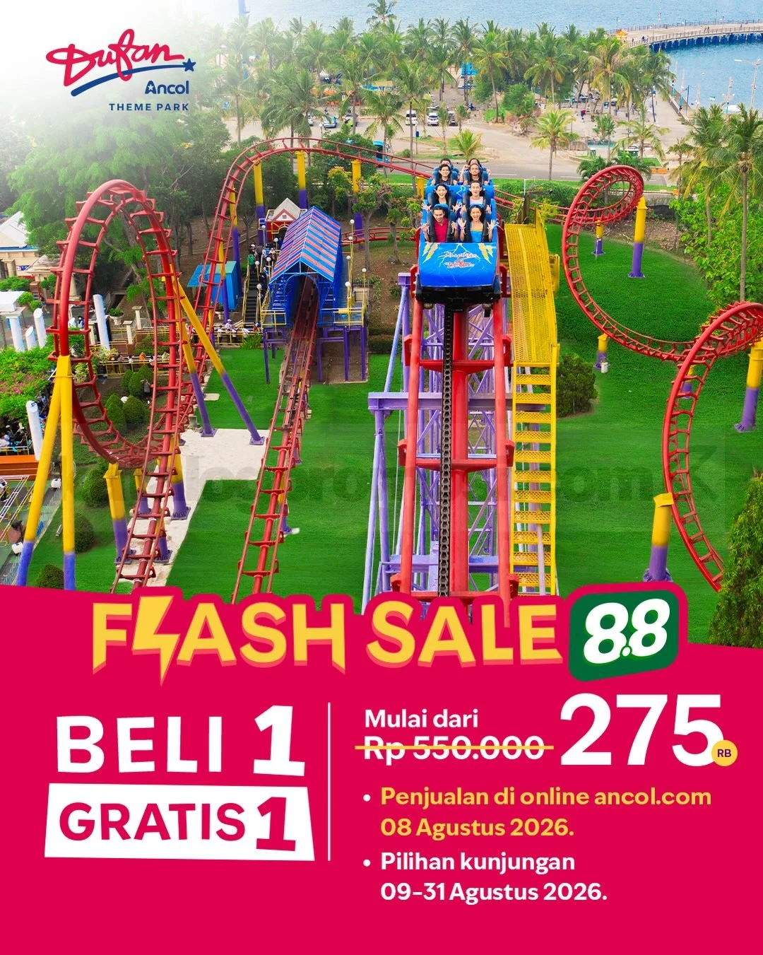 Promo Dufan Ancol Flash Sale 8.8: Beli 1 Gratis 1 Hemat!