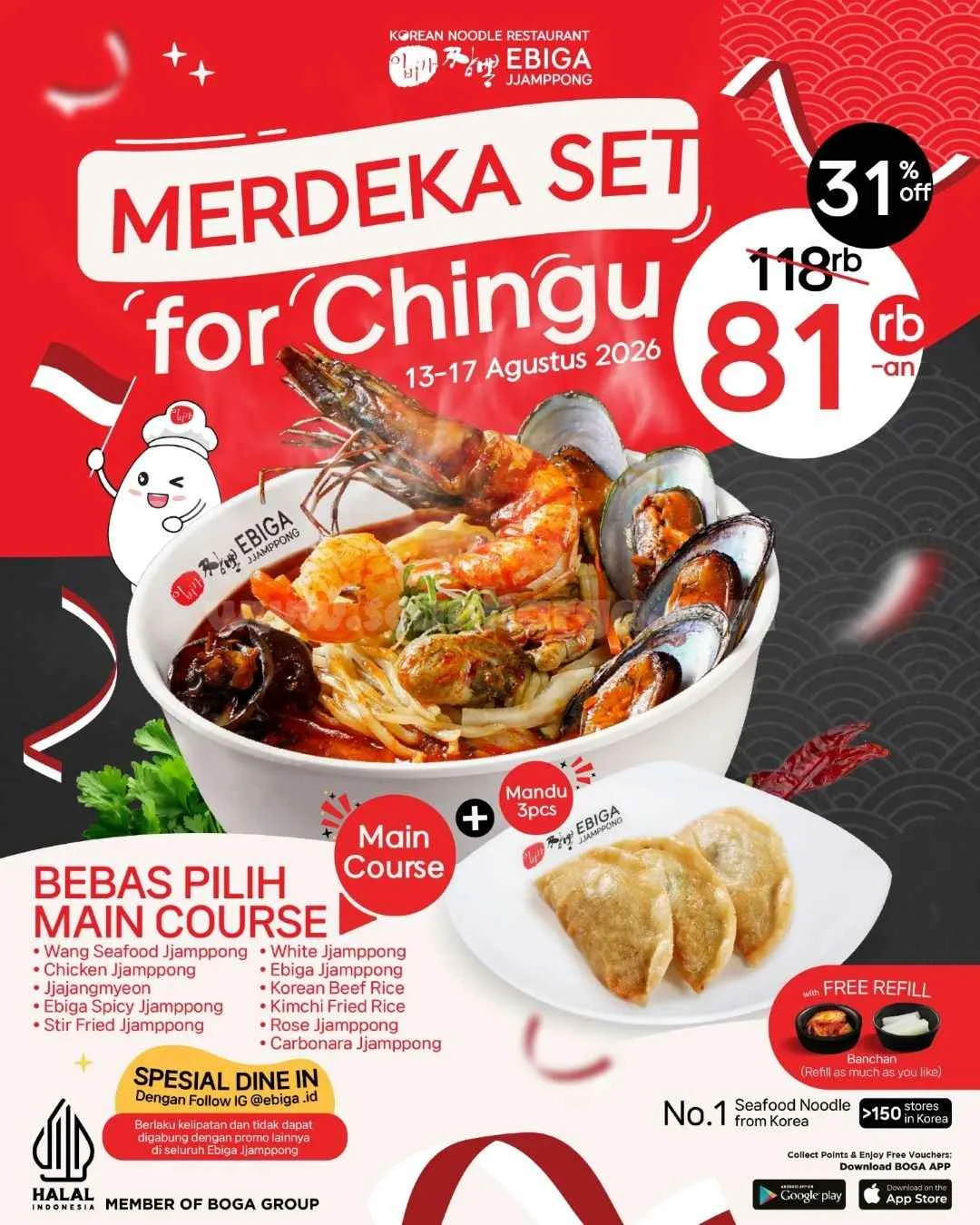 Promo Ebiga Merdeka: Paket Set Rp 81 Ribu, 13-17 Agustus 2026