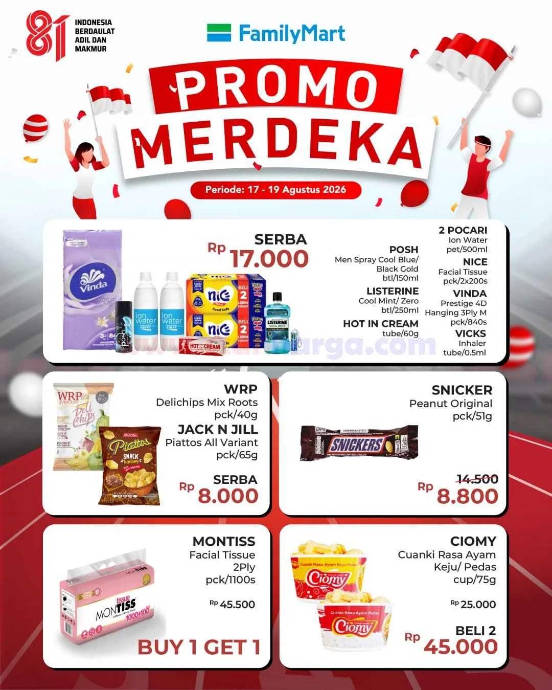 Promo FamilyMart Merdeka: Jajan & Belanja Hemat Serba Rp 17.000