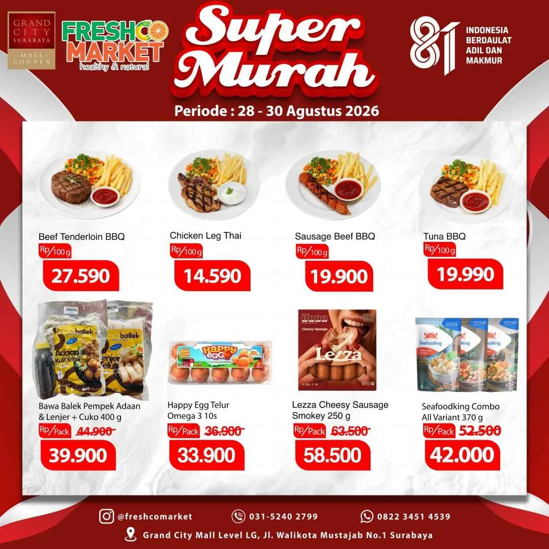 Promo Freshco Market: Belanja Hemat 28-30 Agustus 2026