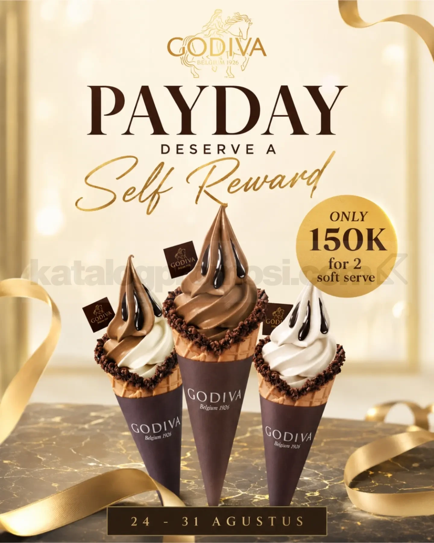 Promo GODIVA: 2 Soft Serve Rp 150.000 di Akhir Agustus 2026