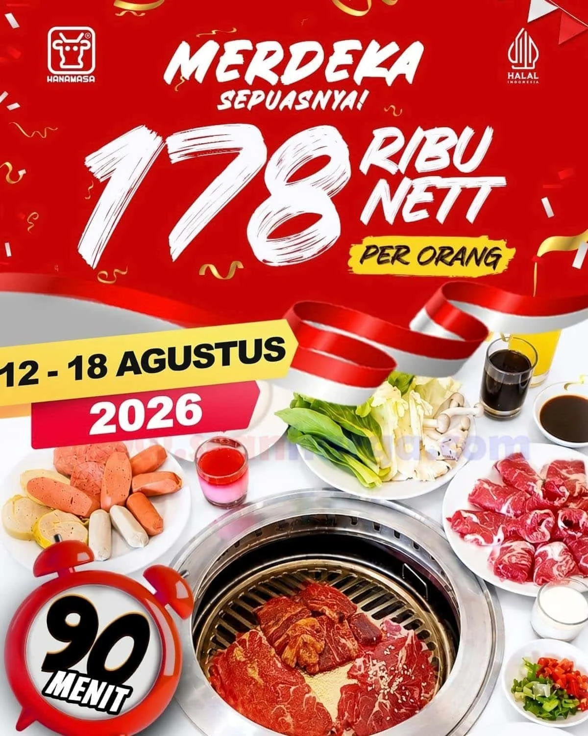 Promo Hanamasa: Makan BBQ Merdeka Rp 178 Ribu Nett!