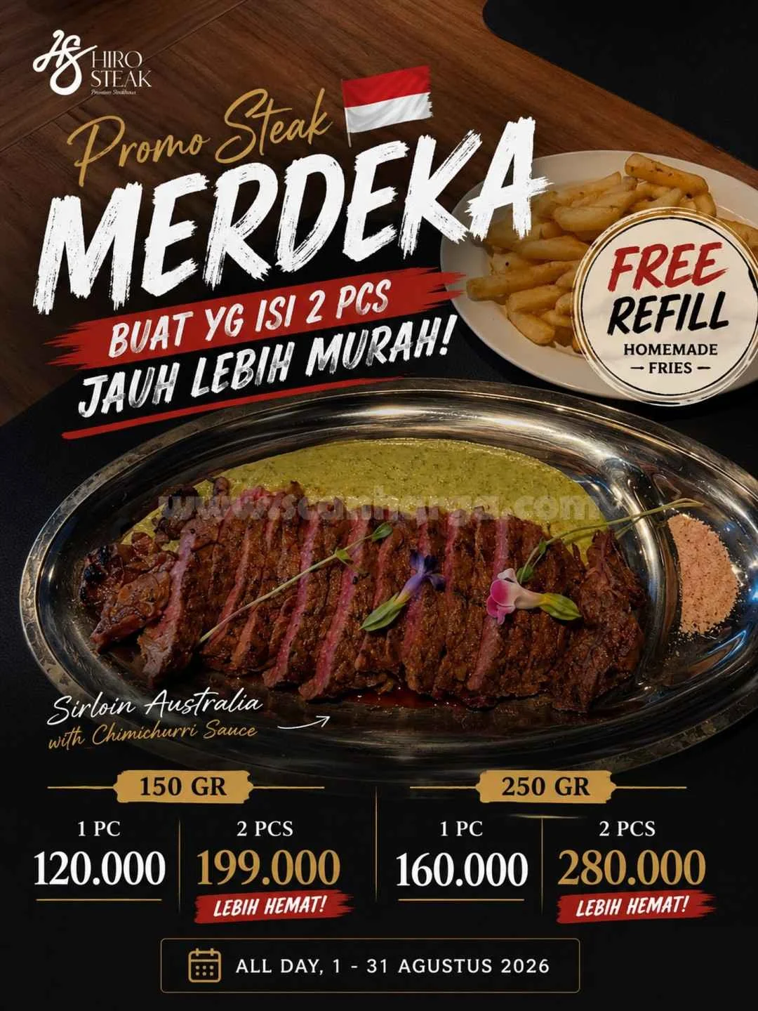 Promo Hiro Steak: Beli 2 Sirloin Australia Mulai Rp 199 Ribu