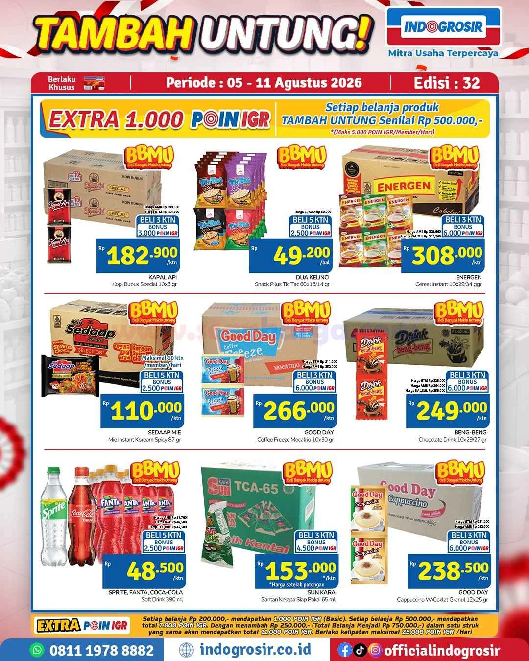 Promo Indogrosir Tambah Untung: Belanja Untung 5-11 Agustus 2026