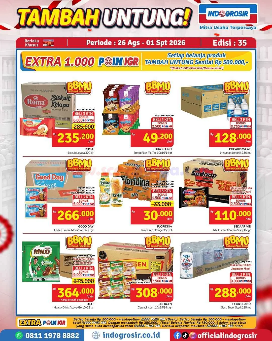 Promo Indogrosir: Untung Berlipat 26 Agustus - 1 September 2026
