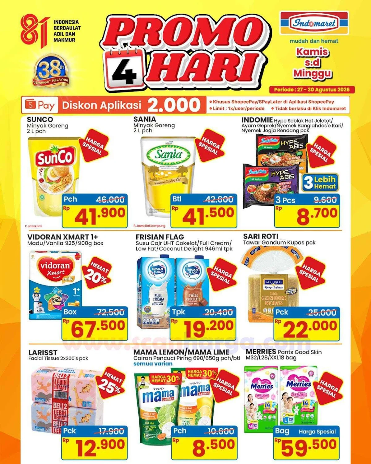 Promo Indomaret 4 Hari: Hemat Kebutuhan Pokok 27-30 Agustus 2026