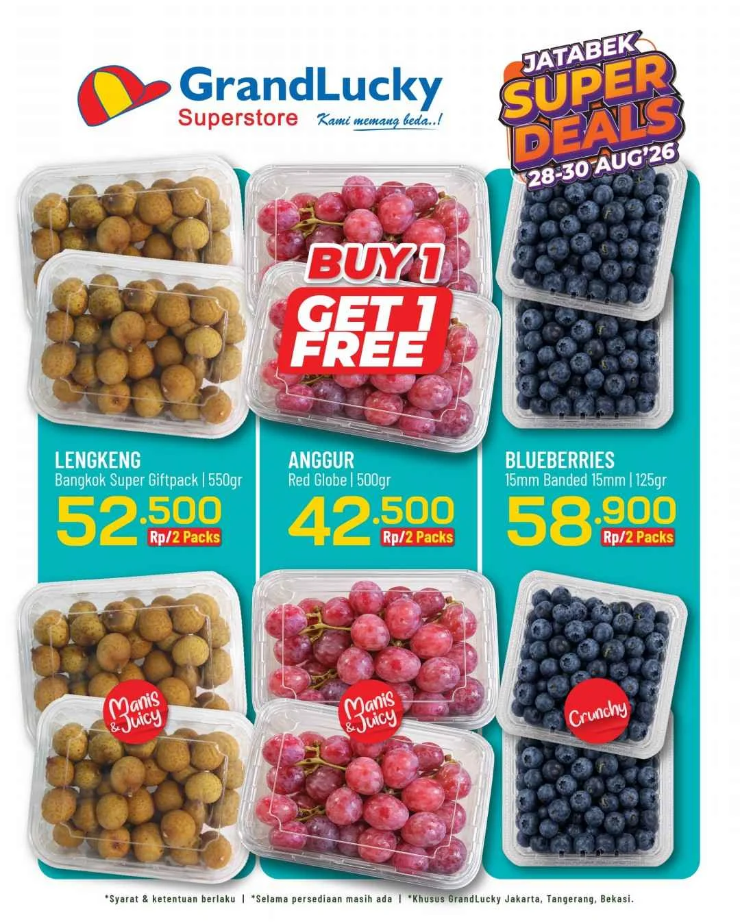 Promo JSM GrandLucky: Diskon Akhir Pekan 28-30 Agustus 2026