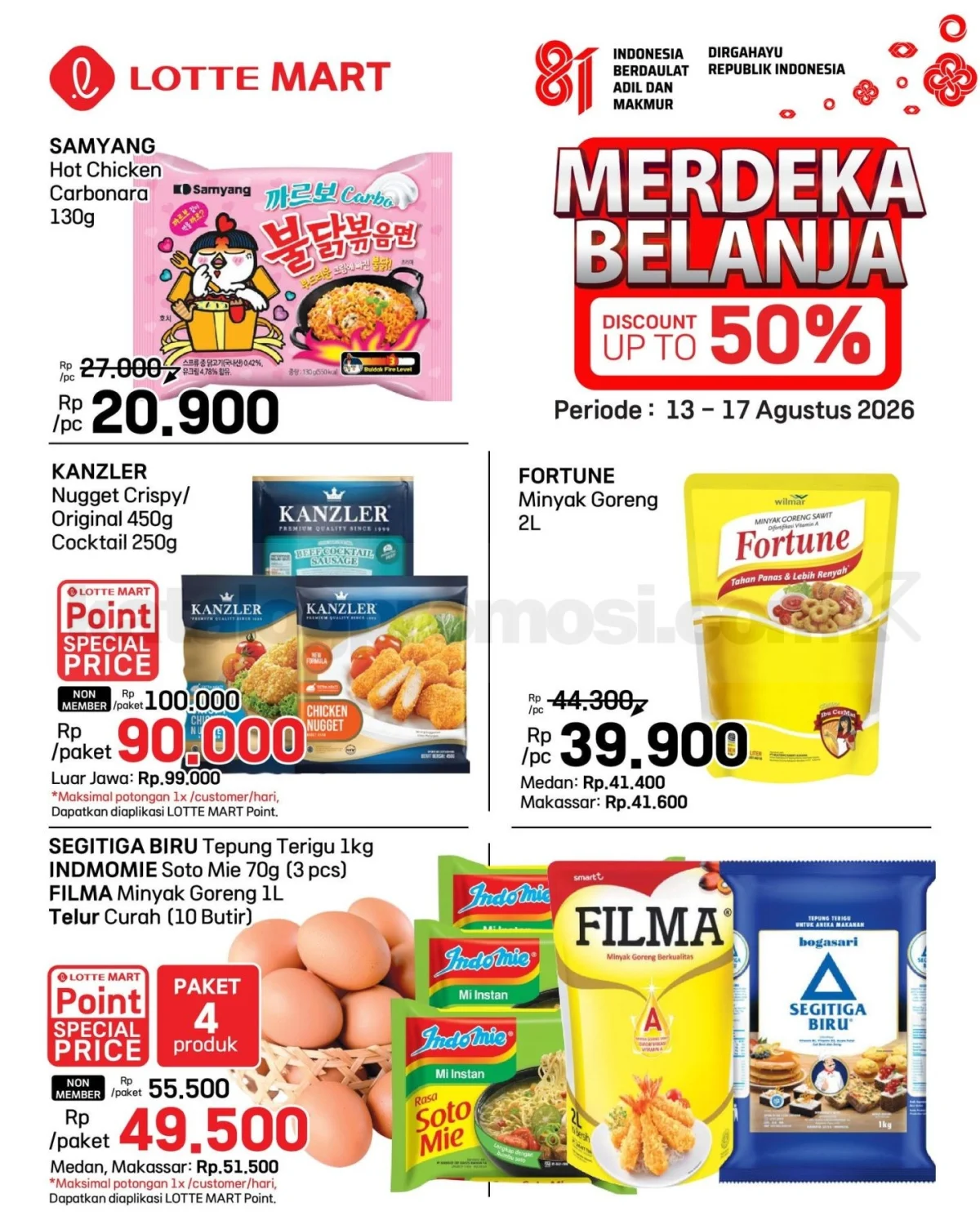 Promo JSM Lottemart Weekend: Diskon Besar 13-17 Agustus 2026