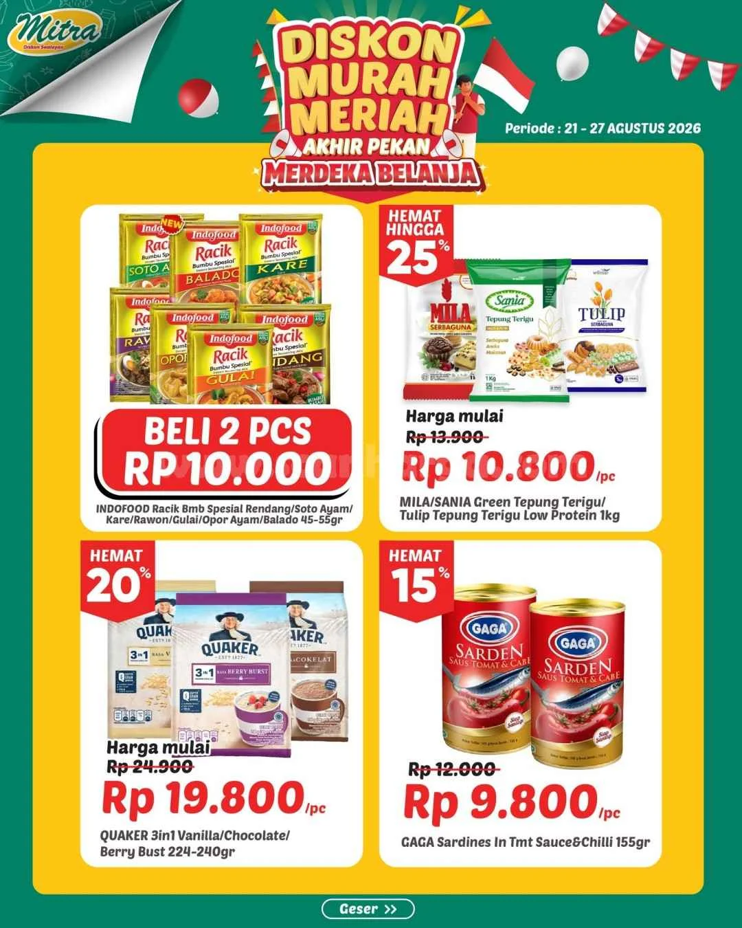 Promo JSM Mitra Diskon Swalayan: Belanja Hemat 21-27 Agustus 2026