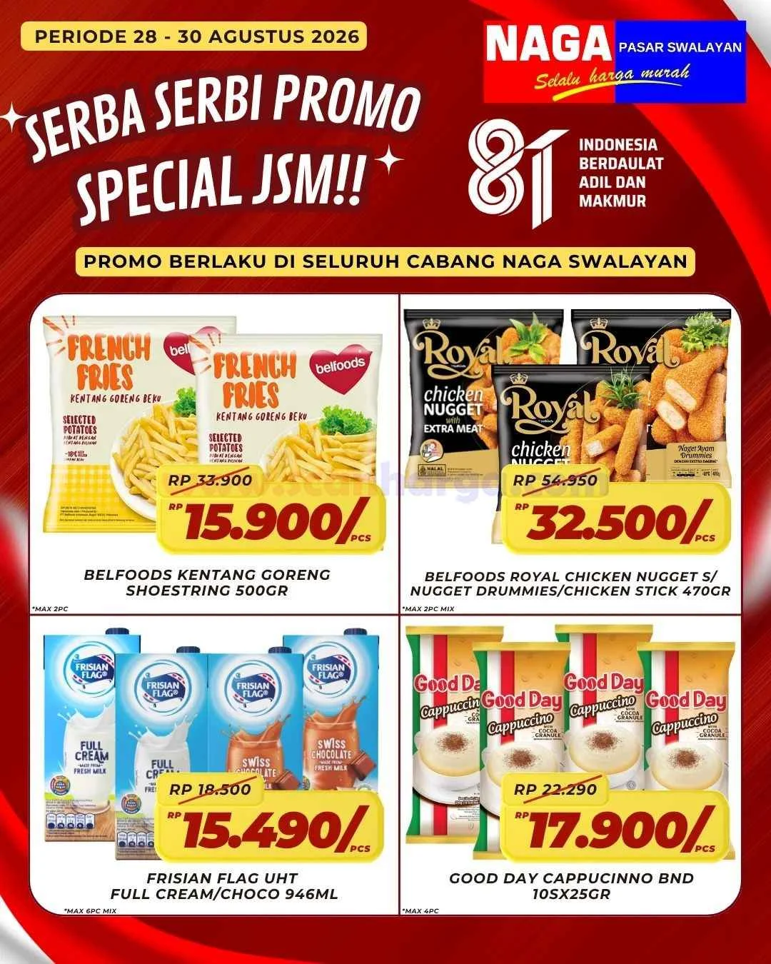 Promo JSM Naga Swalayan: Diskon Akhir Pekan 28-30 Agustus 2026