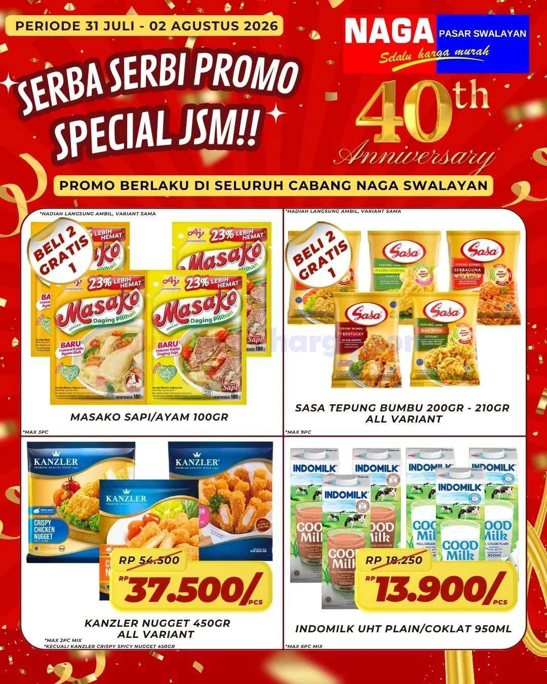 Promo JSM Naga Swalayan: Hemat Akhir Pekan 31 Juli - 2 Agustus 2026