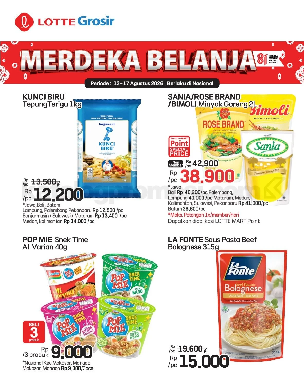 Promo LOTTE Grosir Hits: Diskon Besar 13-17 Agustus 2026