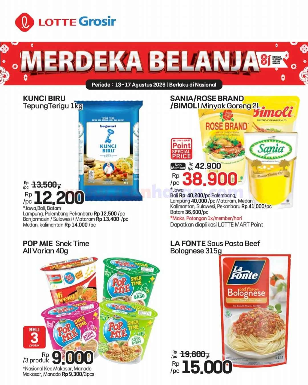 Promo LOTTE Grosir Weekend: Belanja Hemat 13-17 Agustus 2026!