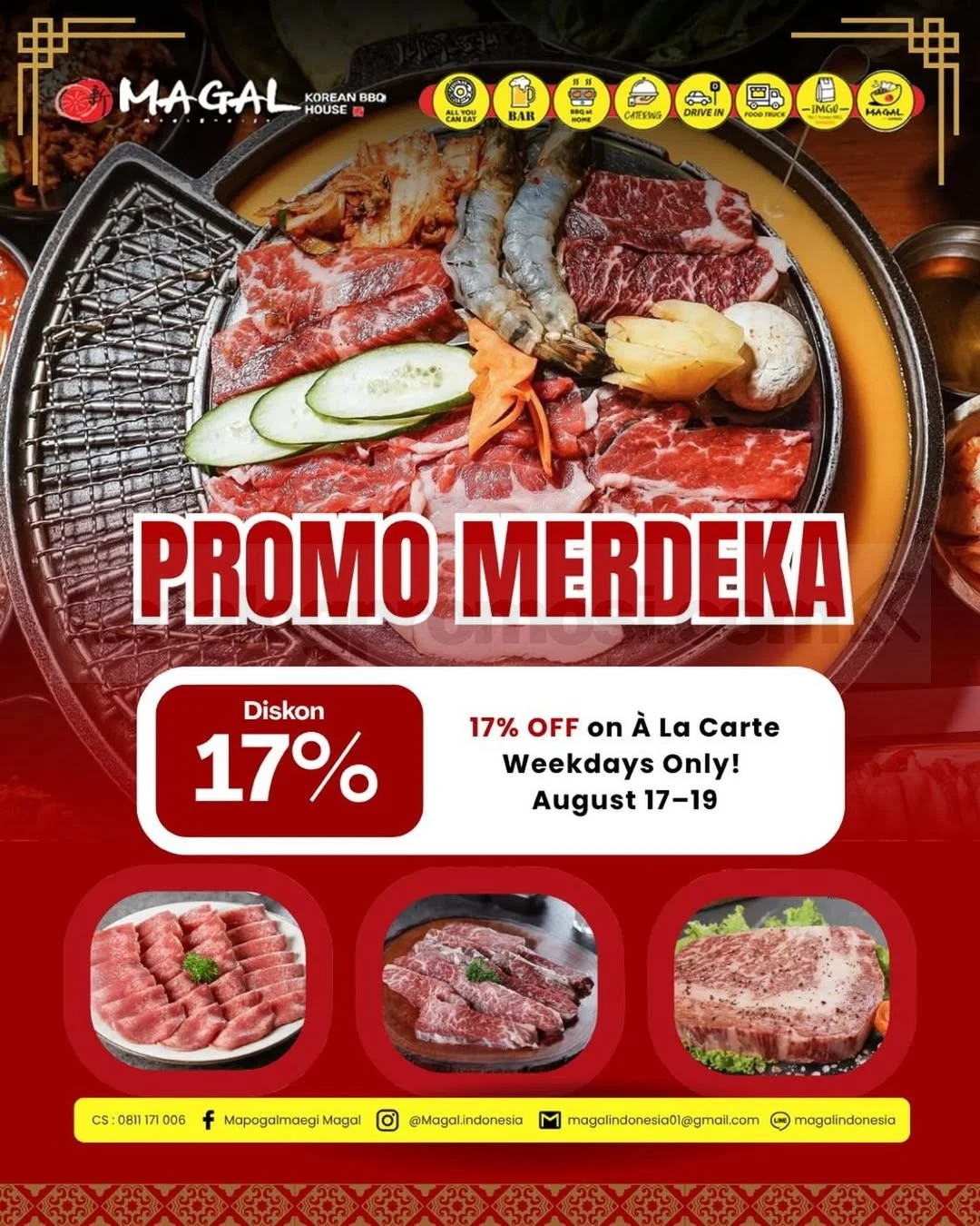 Promo Magal Merdeka: Diskon 17% Menu A La Carte