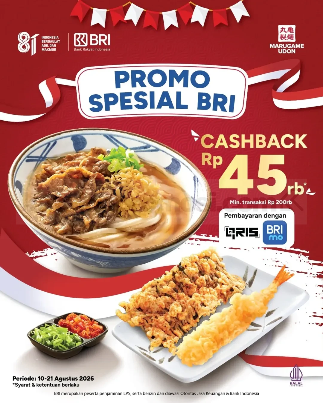Promo Marugame Udon BRI Cashback Rp 45.000