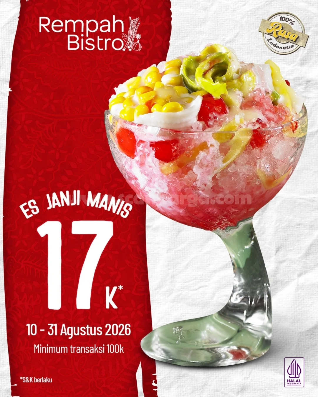 Promo Merdeka Rempah Bistro: Es Janji Manis Hanya Rp 17.000