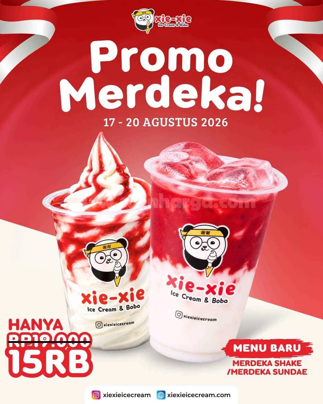 Promo Merdeka Xie Xie: Shake & Sundae Rp15 Ribu