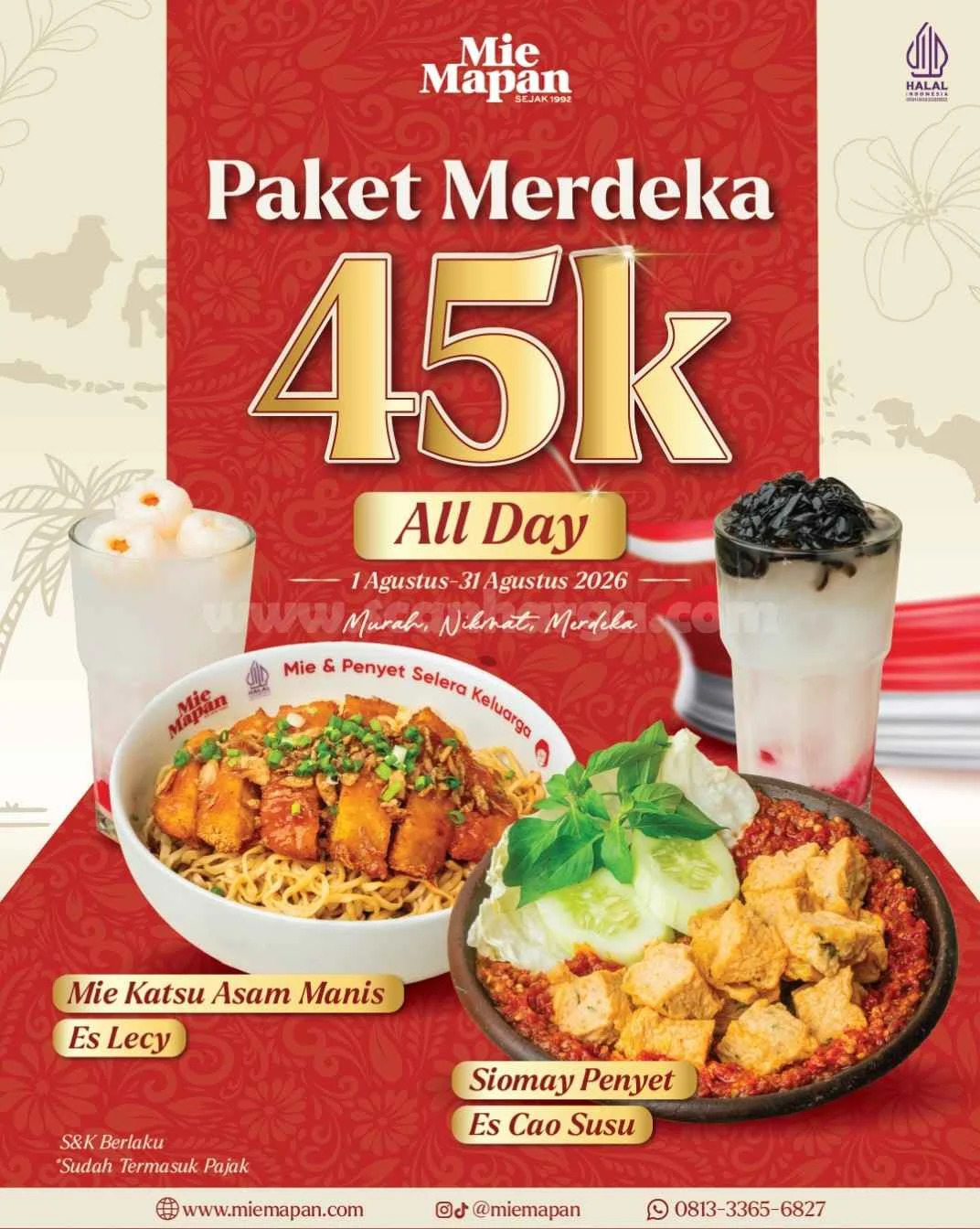 Promo Mie Mapan: Paket Merdeka Rp 45 Ribu Hemat Sepanjang Agustus