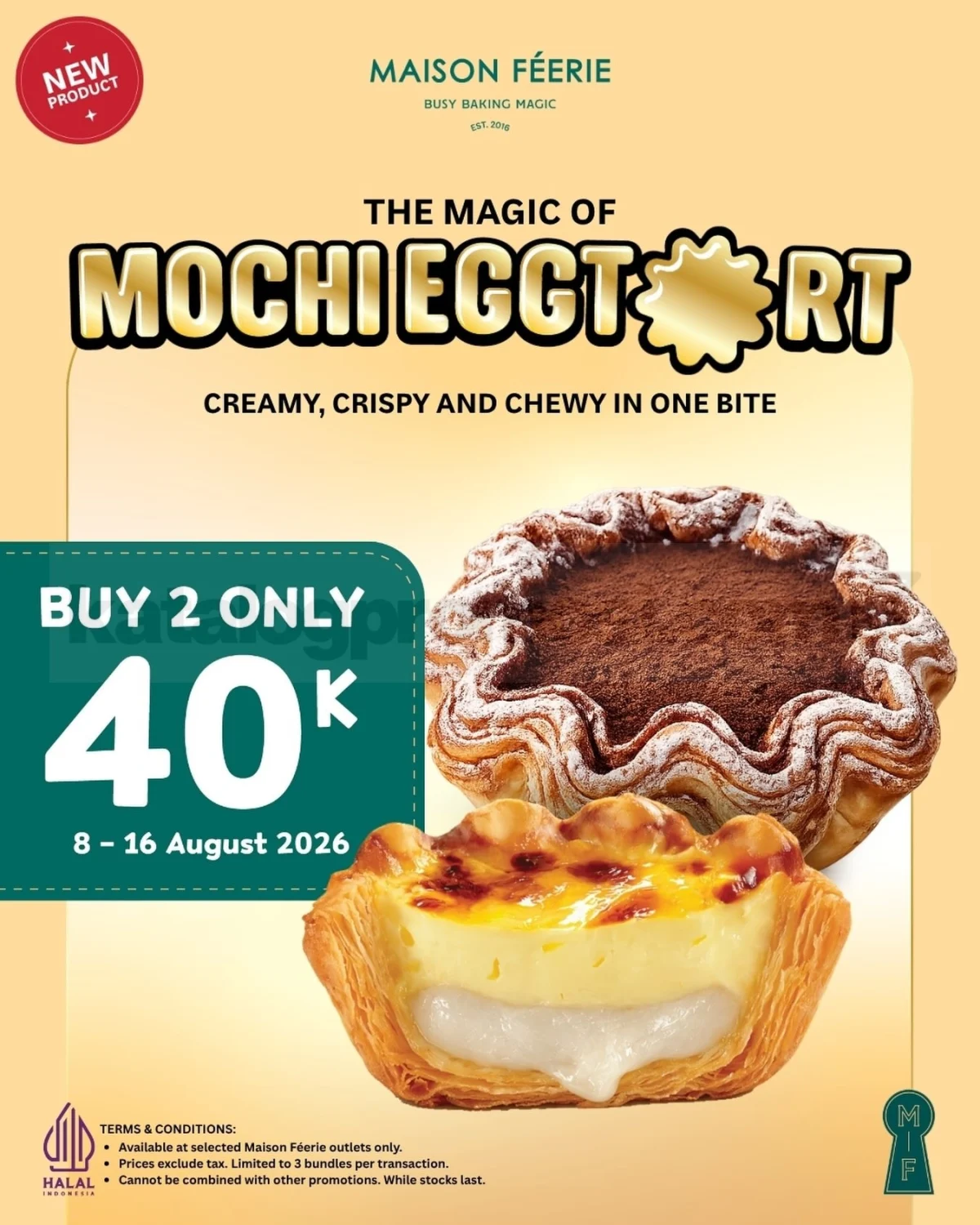 Promo Mochi Egg Tart Maison Feerie: Beli 2 Hanya Rp 40.000!