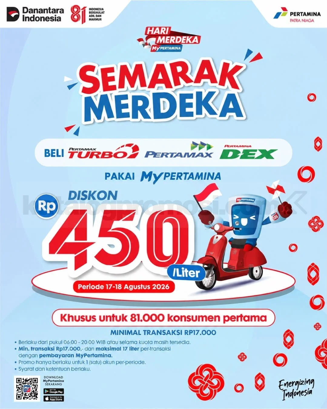 Promo MyPertamina: Diskon BBM Rp450/Liter Sambut Kemerdekaan