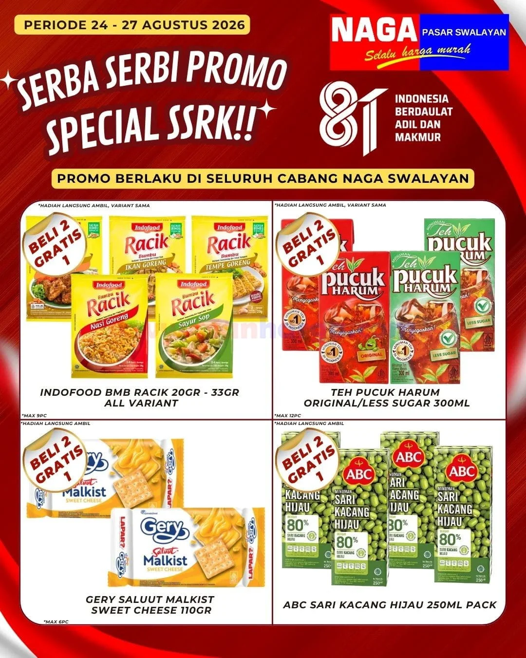 Promo Naga Swalayan: Diskon Weekday Spesial 24-27 Agustus 2026