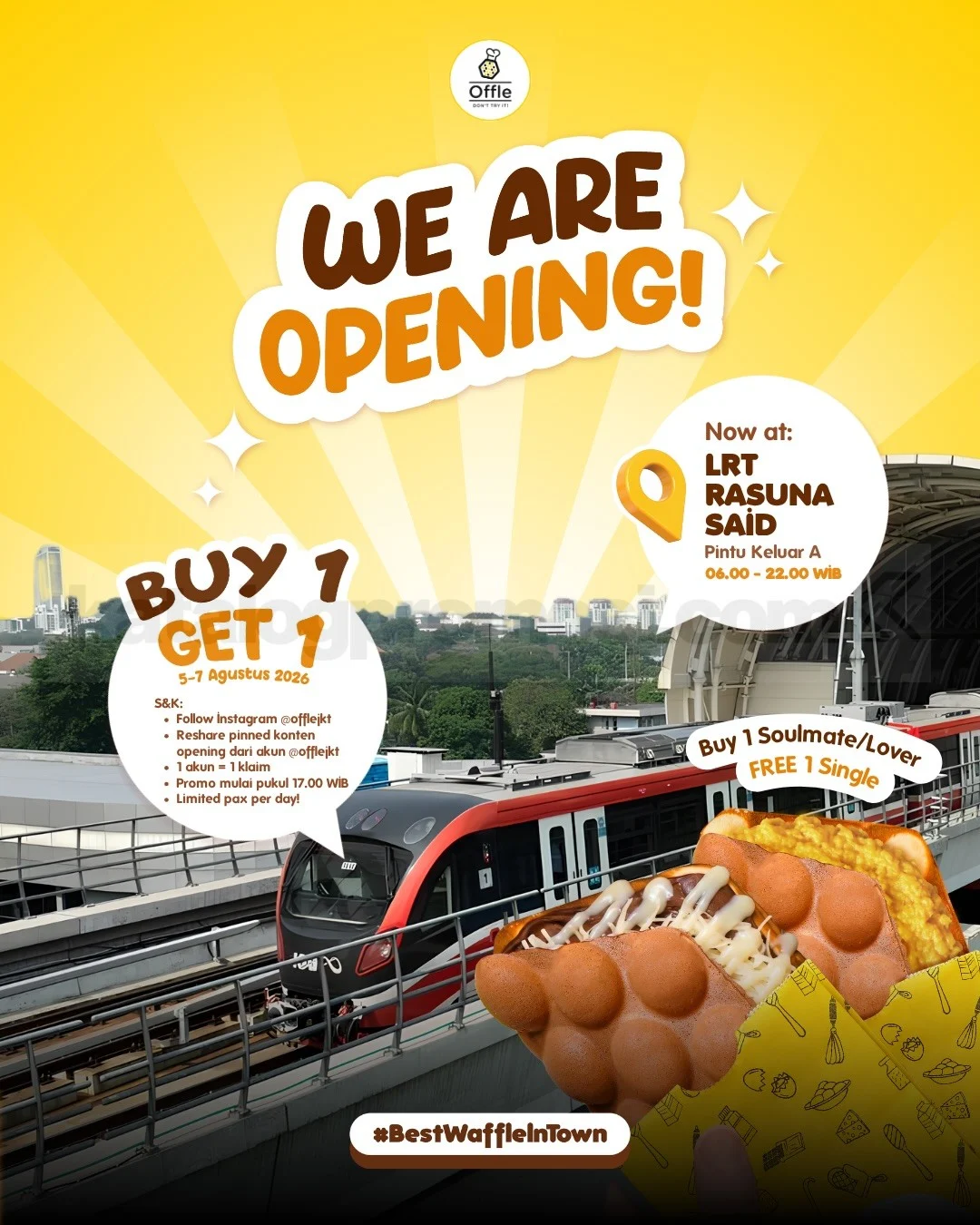 Promo OFFLE LRT Rasuna Said: Beli 1 Gratis 1 Hingga 7 Agustus
