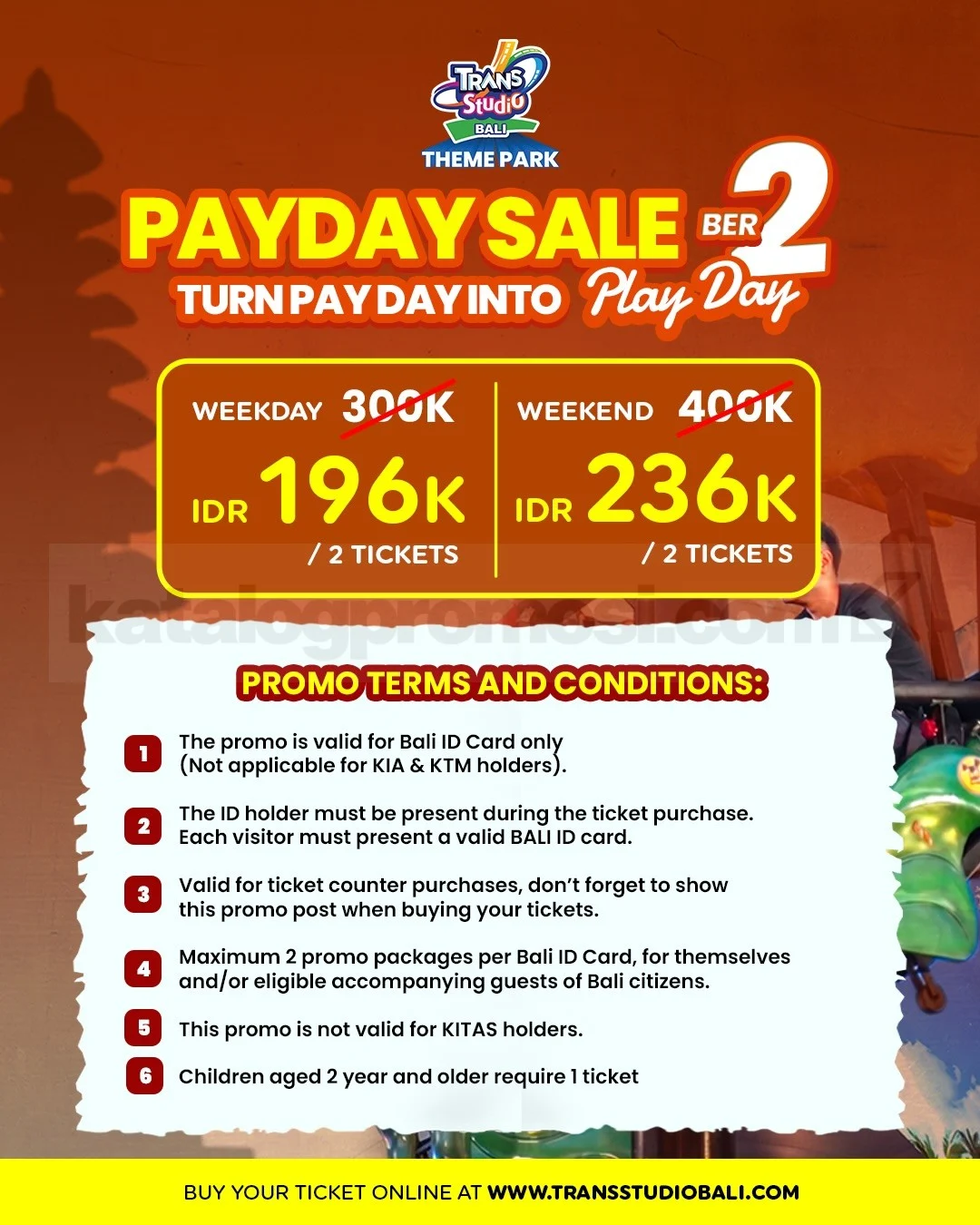 Promo Payday Trans Studio Bali: Tiket Berdua Mulai Rp 196 Ribu