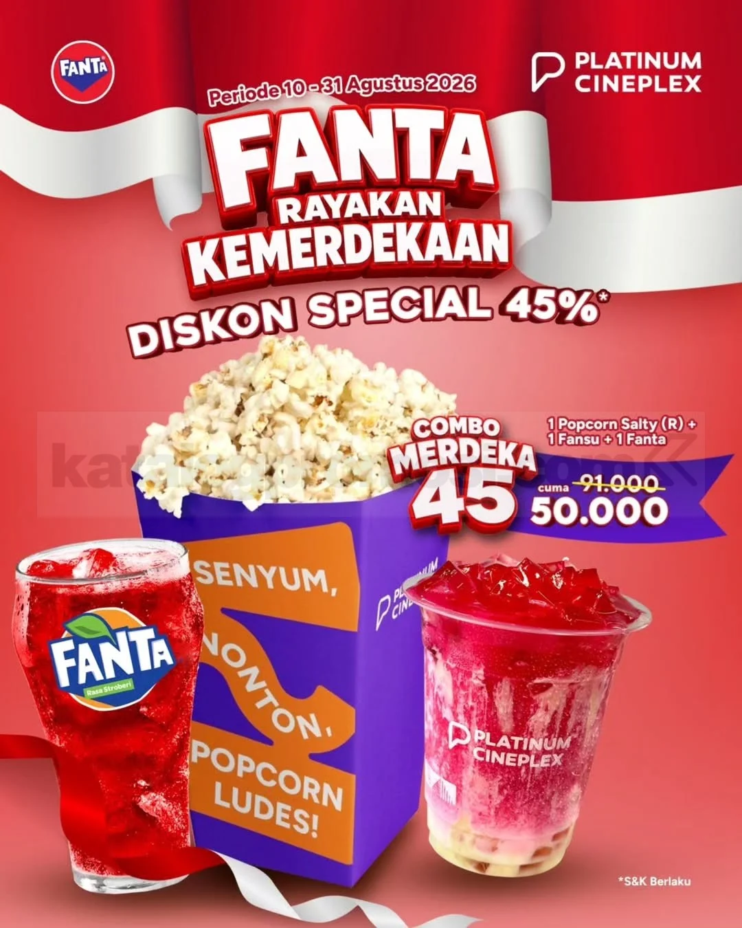 Promo Platinum Cineplex: Combo Merdeka Hemat Rp 50 Ribu