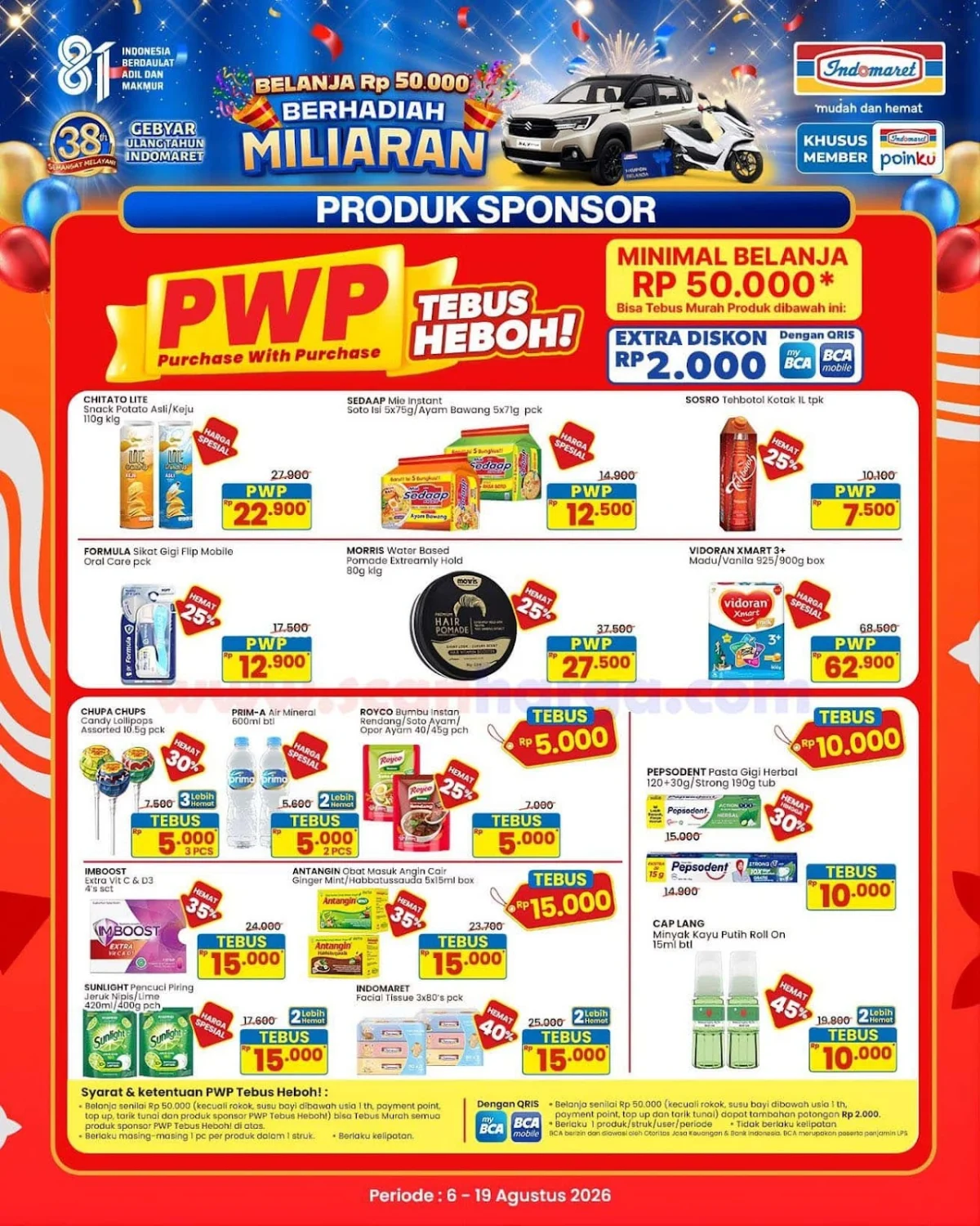 Promo PWP Indomaret Tebus Murah: Belanja Hemat 6-19 Agustus 2026