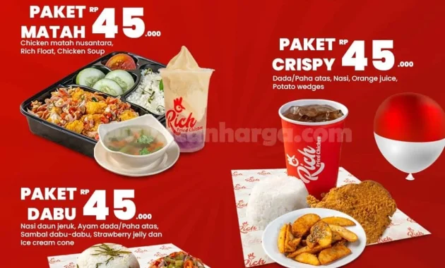 promo rich fried chicken kemerdekaan hemat mulai rp 45 000