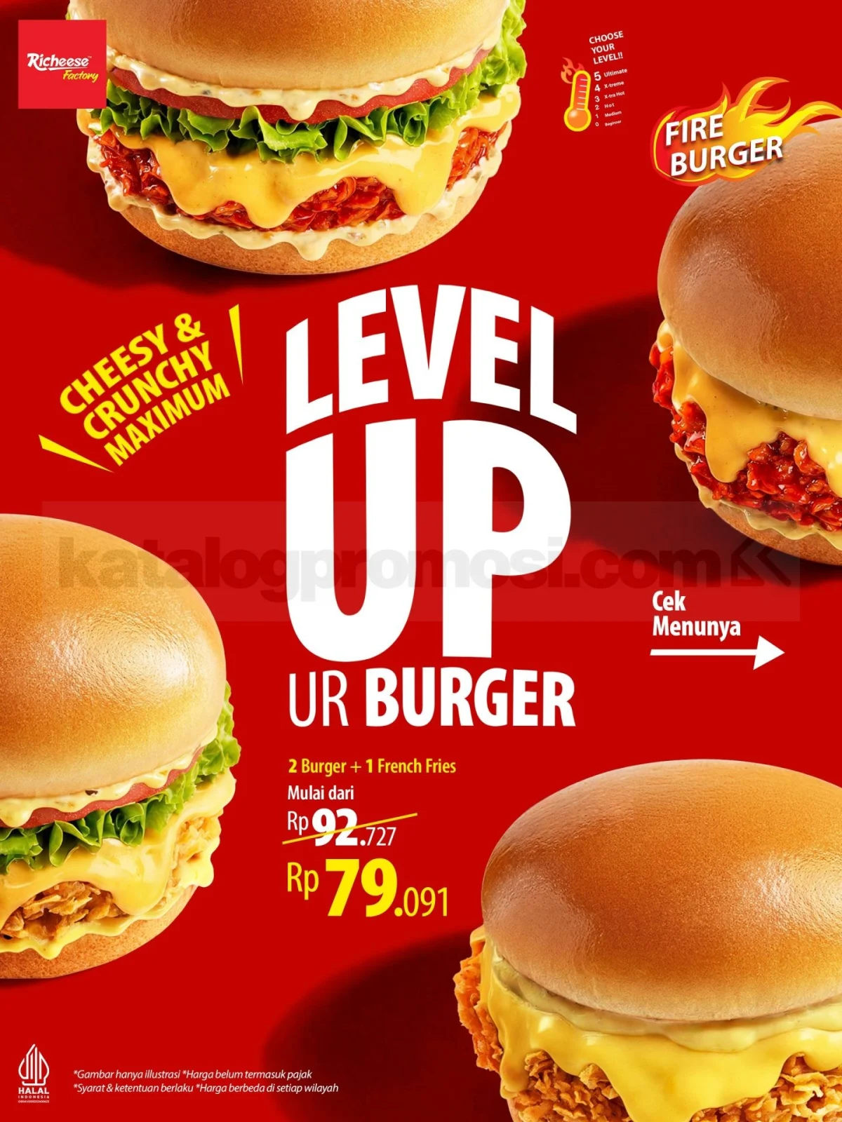 Promo Richeese Factory: Burger Spesial Rp 79.091, Agustus 2026!