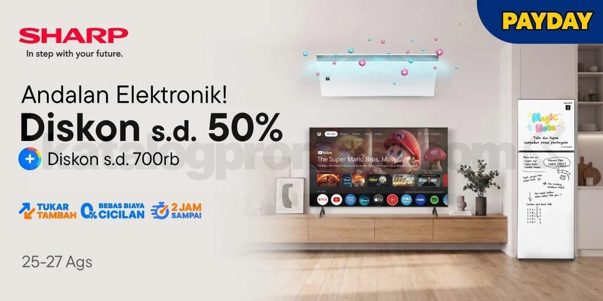 Promo Sharp Blibli Payday: Diskon 50% & Gratis Ongkir Kilat!