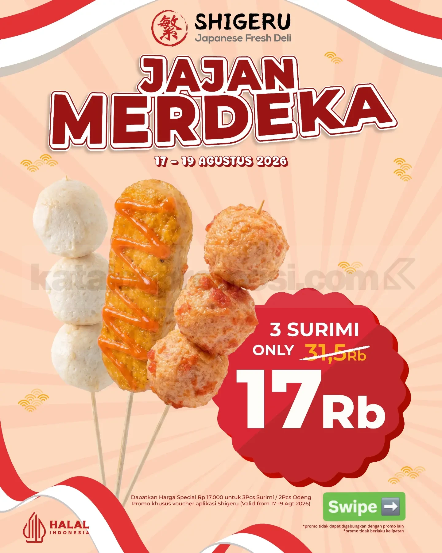 Promo Shigeru: Nikmati Surimi/Odeng Murah, Semarak Kemerdekaan!